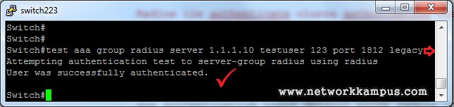 cisco switch dot1x test command