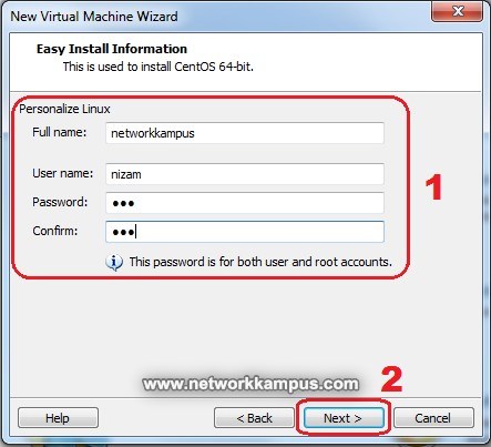 virtual machine centos vmware kurulumu kullanıcı adı ve şifre